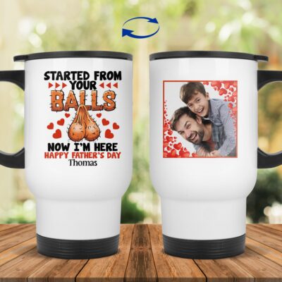 14 oz. White Travel Mug