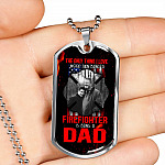 Personalized Photo the Only Thing I Love More than Being a Firefighter Is Being a Dad Dogtag Pendant Necklace