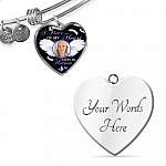 Personalized Custom Photo A Piece Of My Heart Lives In Heaven Memorial Heart Pendant Necklace - Bangle