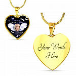 Personalized Custom Photo A Piece Of My Heart Lives In Heaven Memorial Heart Pendant Necklace - Bangle