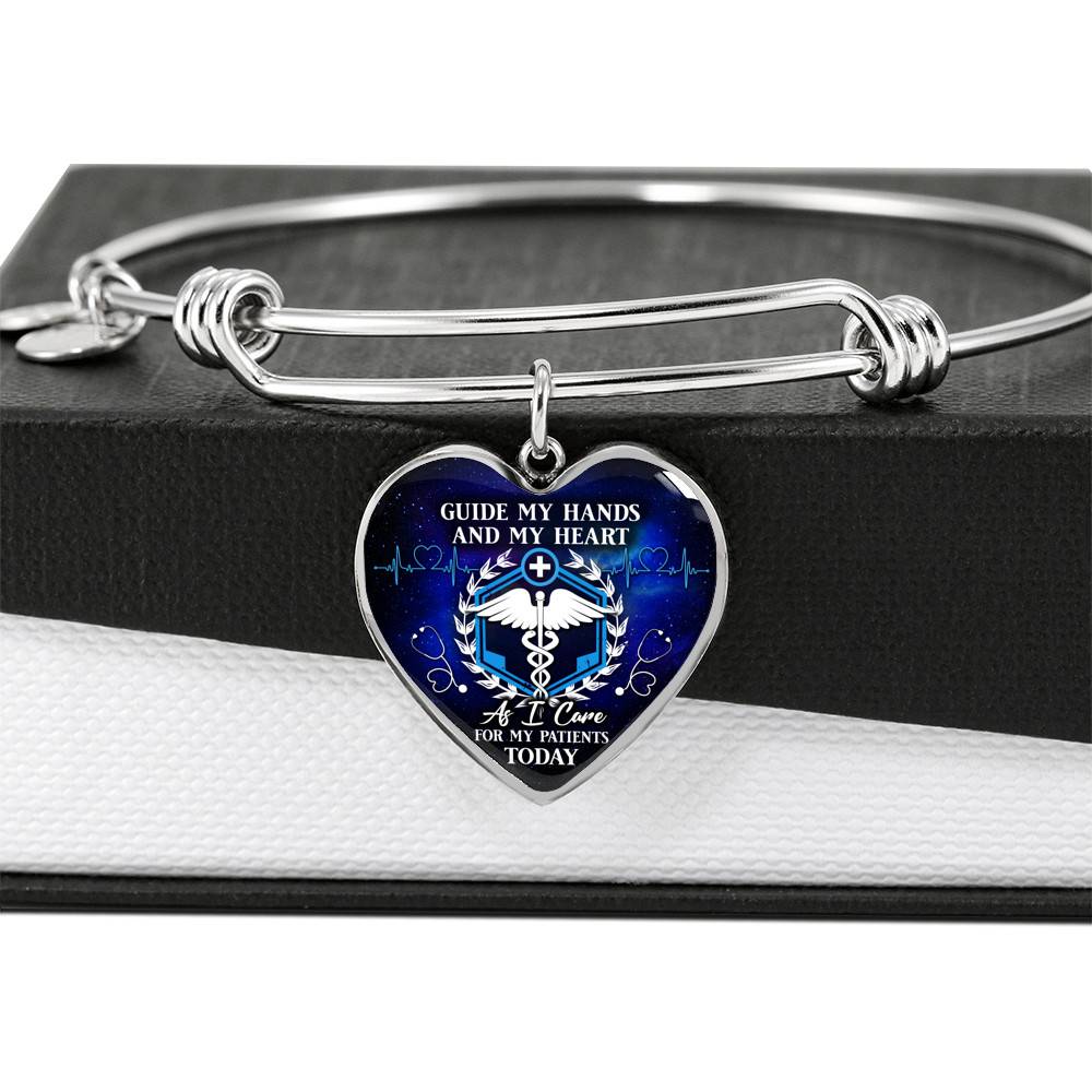 Guide My Hands And My Heart As I Care For My Patients Today Heart Pendant Necklace