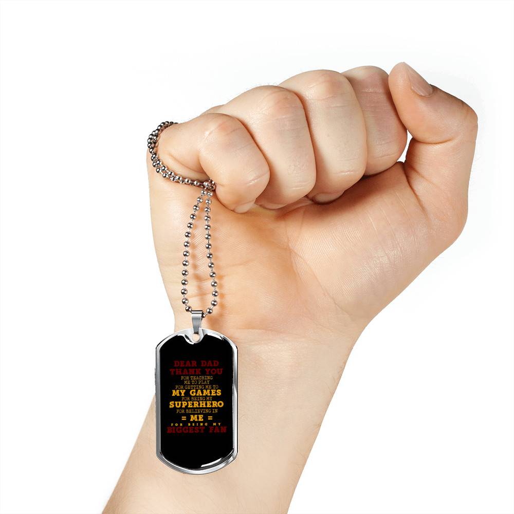 Dear Dad Thank You for Being My Biggest Fan Dog Tag Pendant Necklace - Father Son Necklace Dear Dad Thank You for Being My Biggest Fan Dog Tag Pendant Necklace - Father Son Necklace