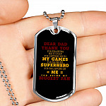 Dear Dad Thank You for Being My Biggest Fan Dog Tag Pendant Necklace - Father Son Necklace Dear Dad Thank You for Being My Biggest Fan Dog Tag Pendant Necklace - Father Son Necklace