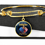 Christian Love of Country Faith in God Patriotic Heart Cross American Flag Circle Pendant Necklace