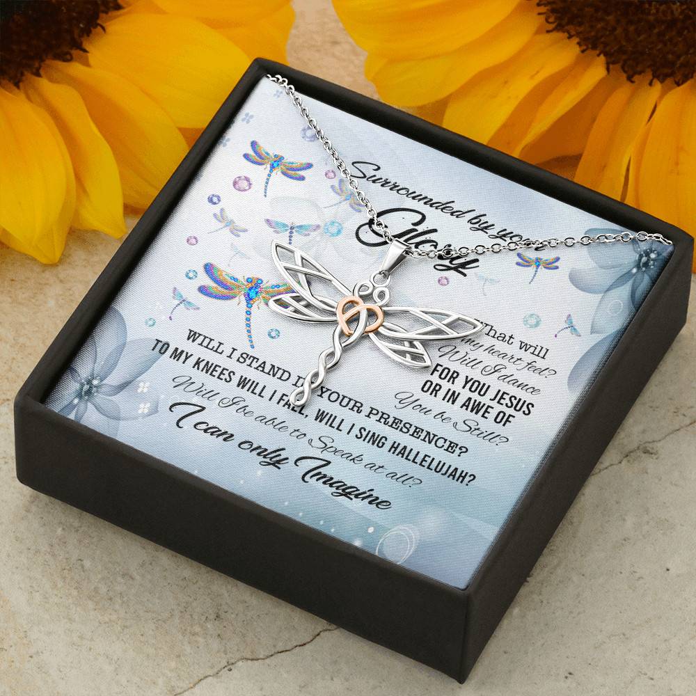 Dragonfly Surrounded by Your Glory What Will My Heart Feel Will I Dance for You Jesus Dragonfly Pendant Necklace