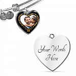 Personalized Photo My Little Girl Yesterday My Friend Today My Daughter Forever Heart Pendant Necklace