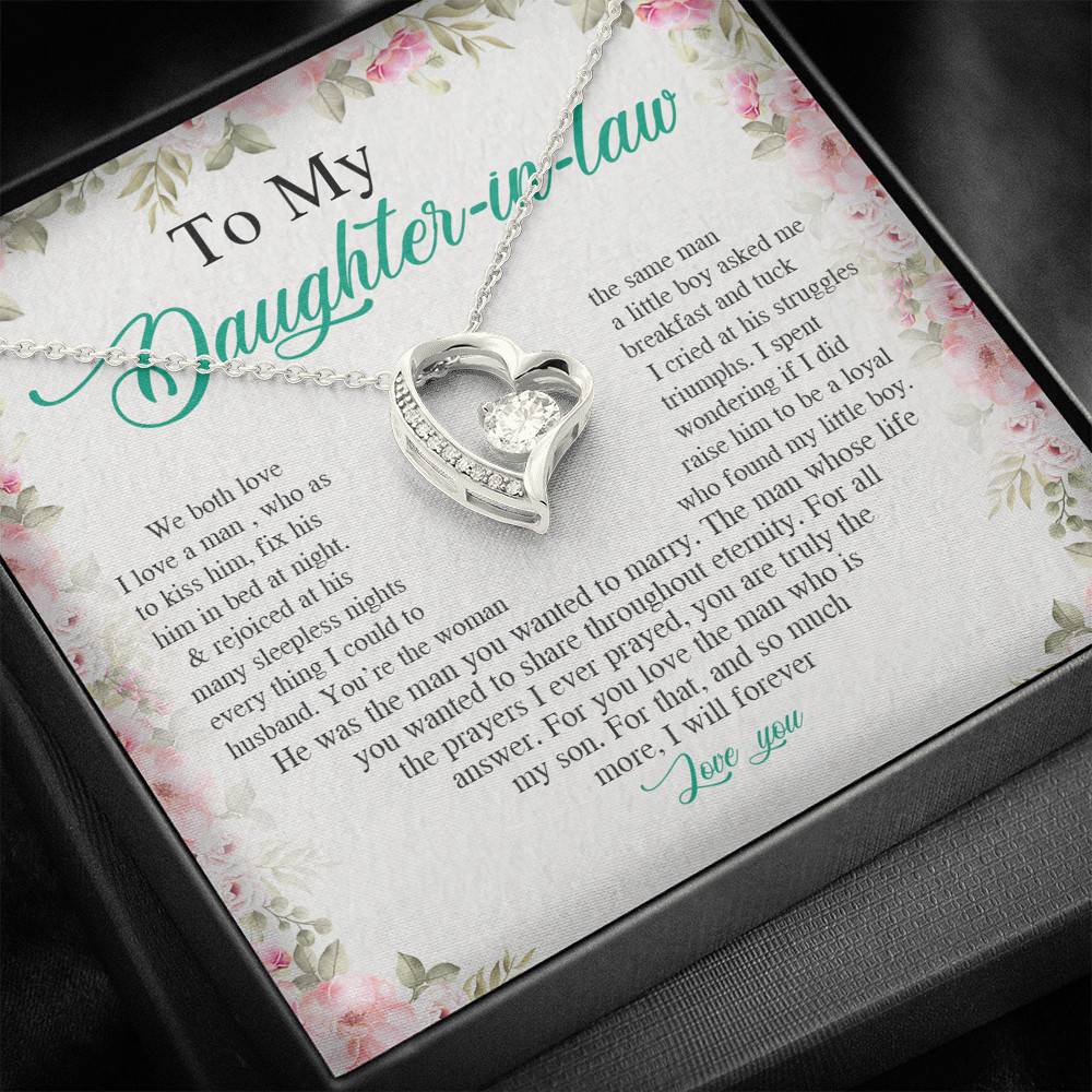 From Mother in Law to My Daughter in Law We Both Love the Same Man Forever Love Pendant Necklace