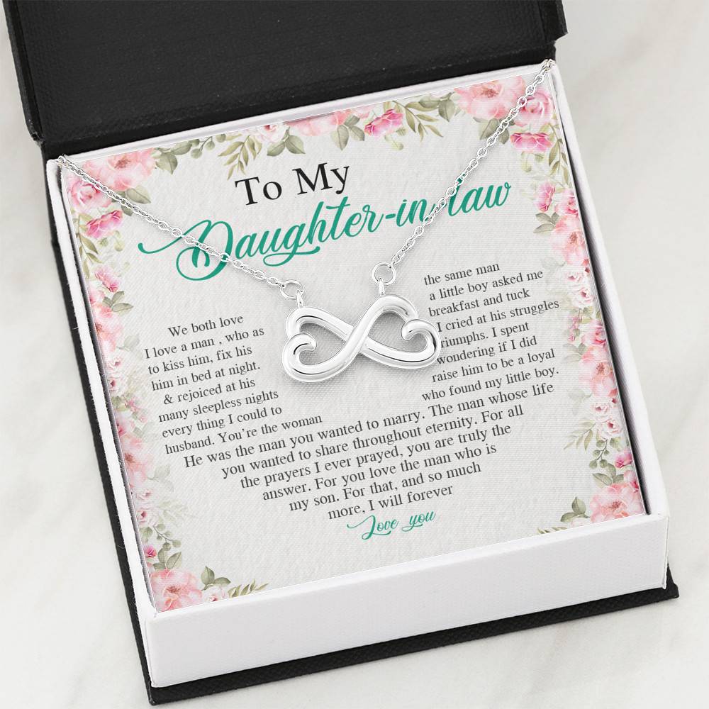 From Mother in Law to My Daughter in Law We Both Love the Same Man Infinity Heart Pendant Necklace