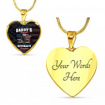 I'm Not Just Daddy's Little Girl I'm A Veteran's Daughter Luxury Heart Pendant Necklace - Daughter Of Veteran Gifts