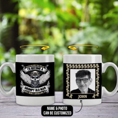 Alternative view of Personalized Photo I Never Dreamed that One Day I'd Become a Grumpy Old Man Full Print Ceramic Coffee Mug