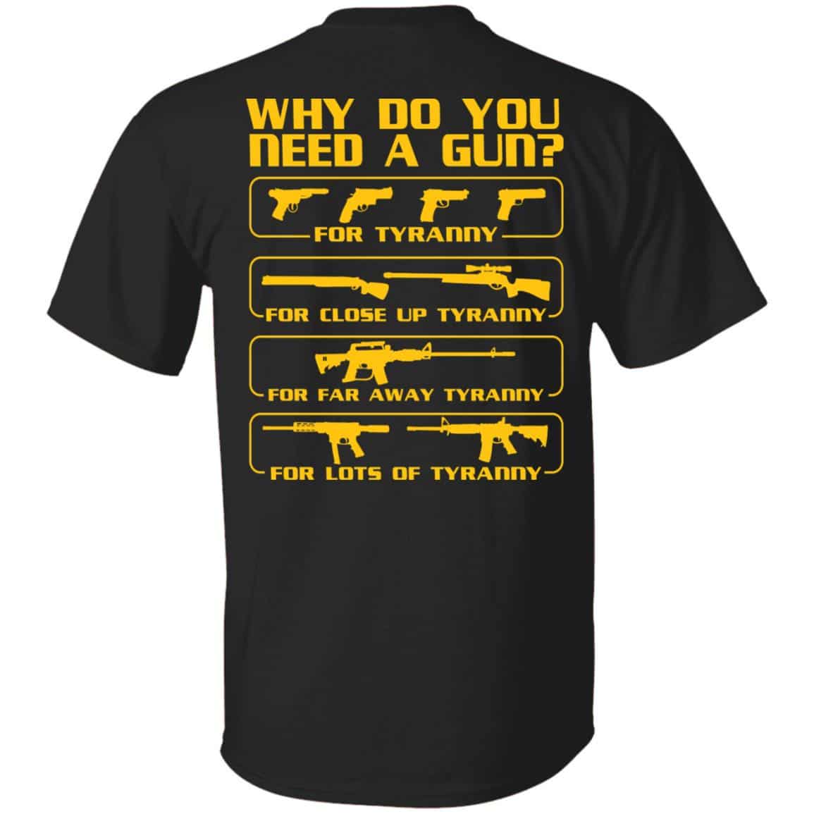 Funny Gun Shirt For Men Why You Need A Gun Print On Back Only TShirt
