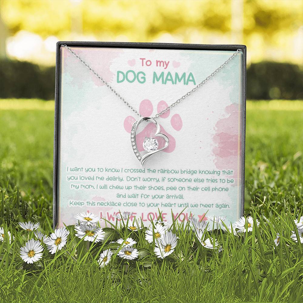 To My Dog Mama Until We Meet Again I Woof Love You Forever Love Pendant Necklace