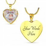 Custom Photo Those We Love Don't Go Away They Walk Beside Us Everyday Heart Pendant Necklace