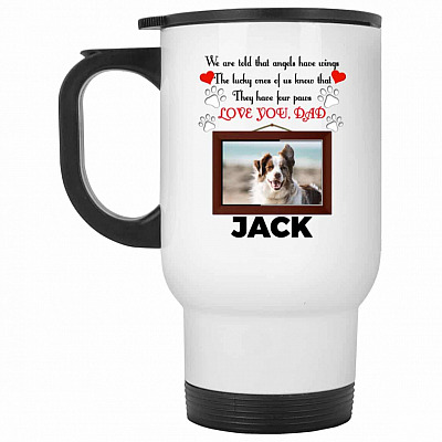 14 oz. White Travel Mug