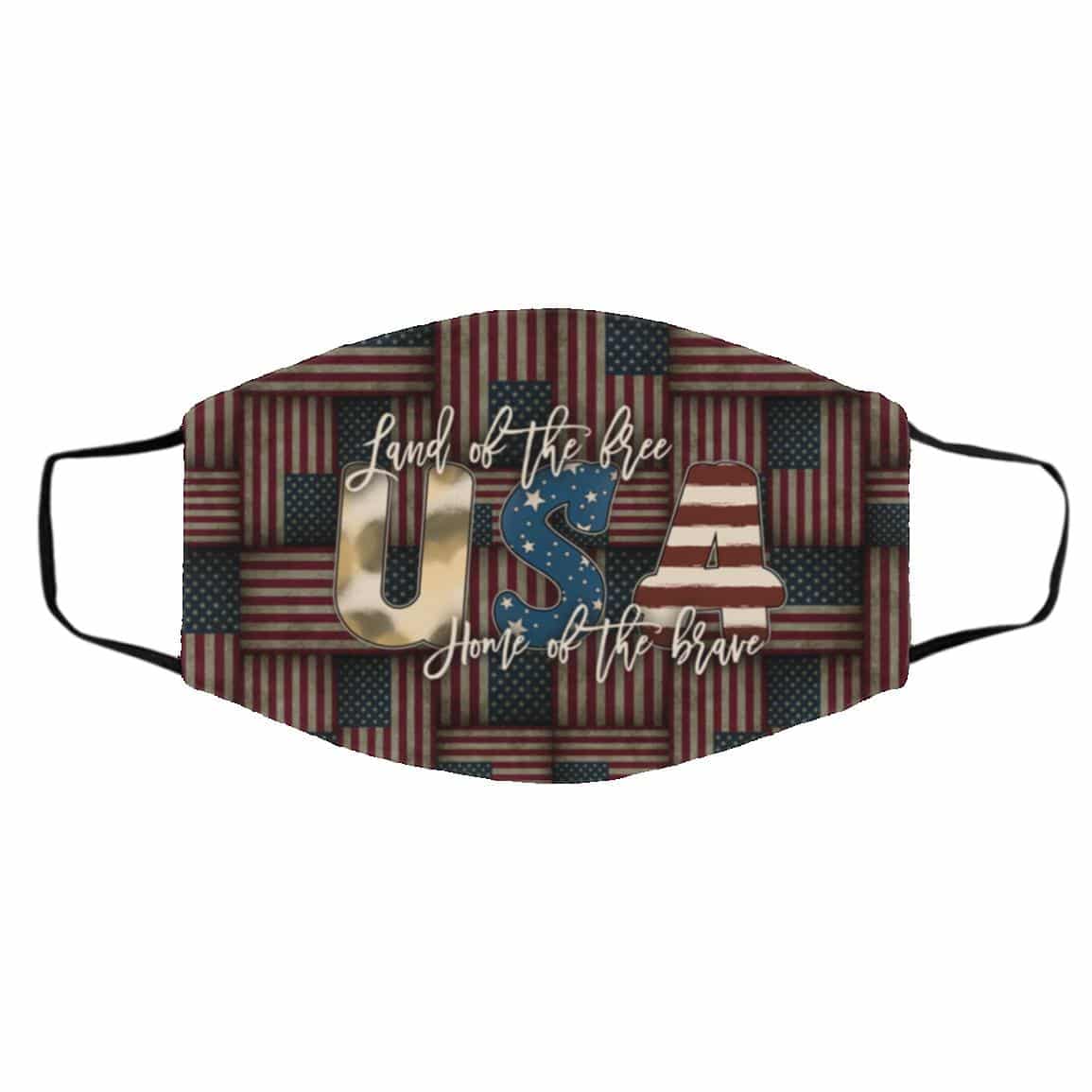 American Patriotic, White, Cloth Face Cover – Medium/Large