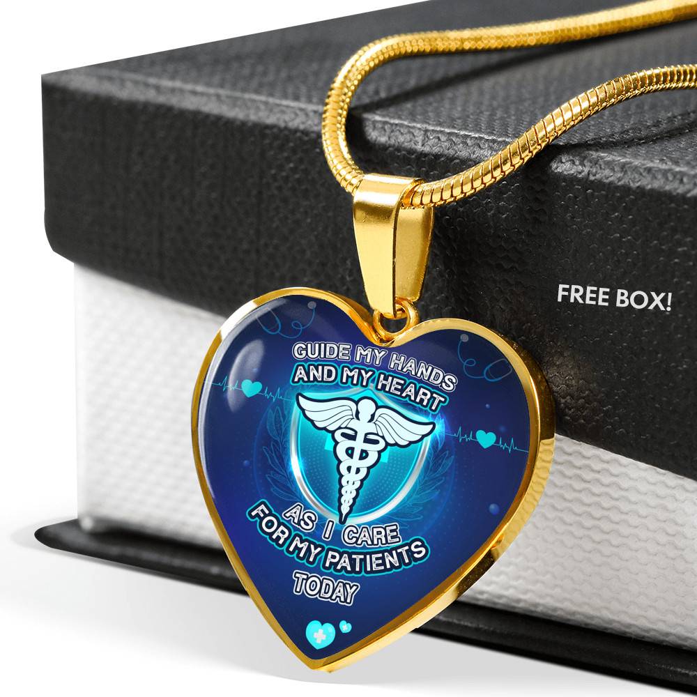 Guide My Hands And My Heart As I Care For My Patients Today Luxury Heart Pendant Necklace Guide My Hands And My Heart As I Care For My Patients Today Luxury Heart Pendant Necklace
