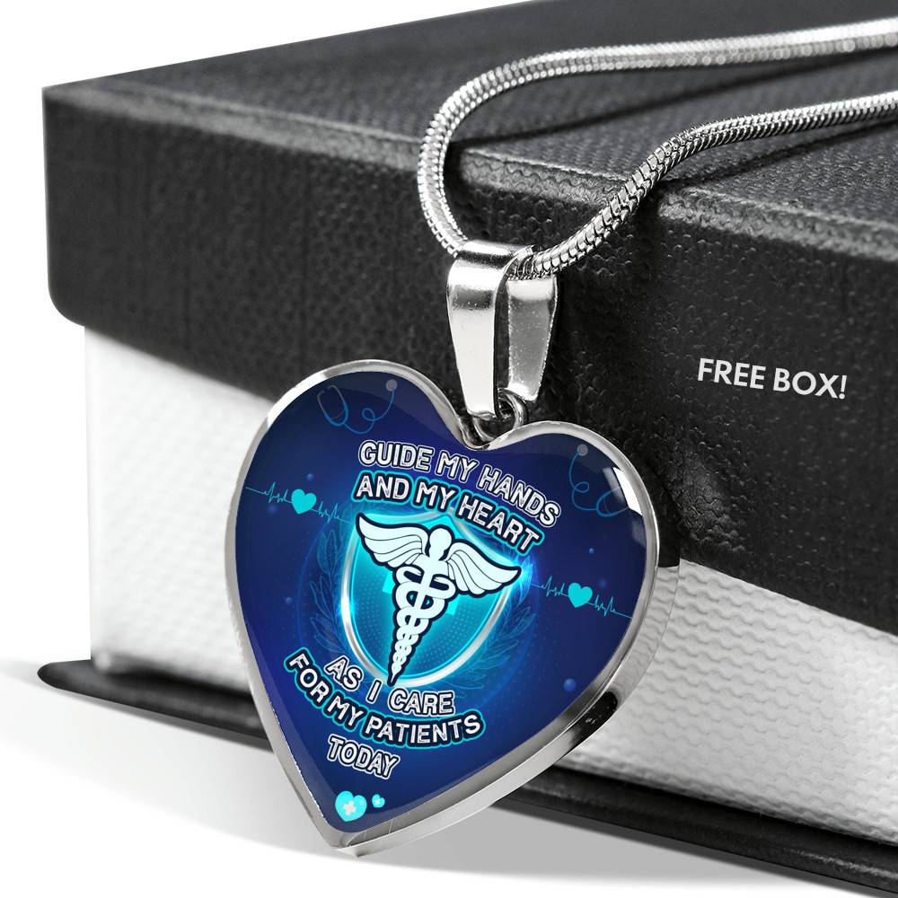 Guide My Hands And My Heart As I Care For My Patients Today Luxury Heart Pendant Necklace Guide My Hands And My Heart As I Care For My Patients Today Luxury Heart Pendant Necklace