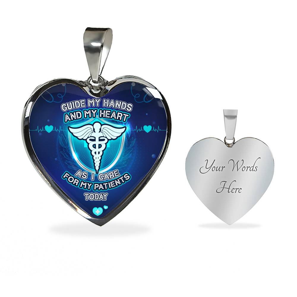 Guide My Hands And My Heart As I Care For My Patients Today Luxury Heart Pendant Necklace Guide My Hands And My Heart As I Care For My Patients Today Luxury Heart Pendant Necklace