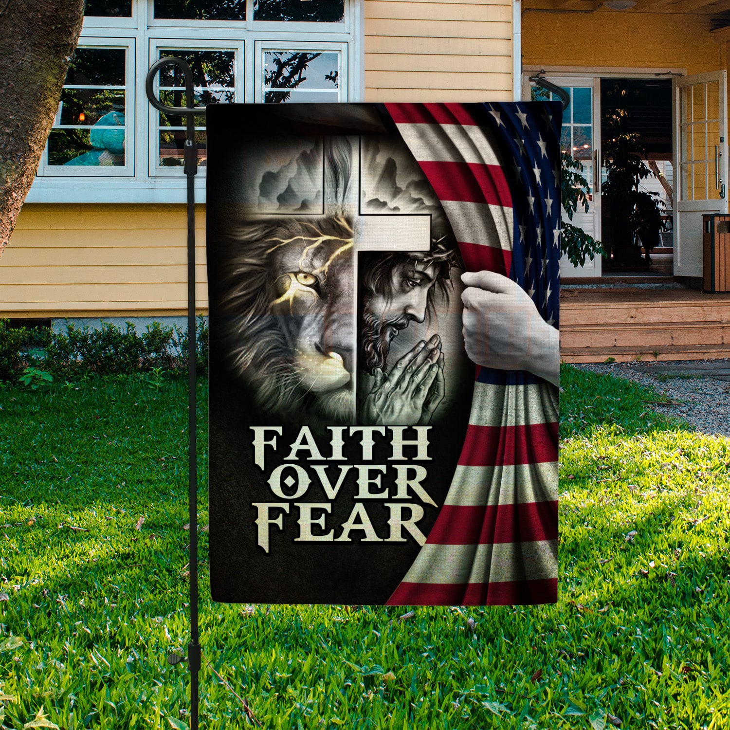 Faith Over Fear Flag Faith Over Fear American Cross Jesus American