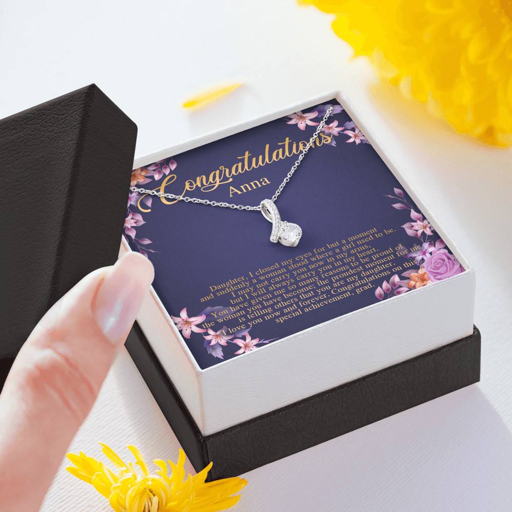 Personalized Congratulations To My Daughter Alluring Beauty Pendant Necklace - Congrats Daughter Necklace