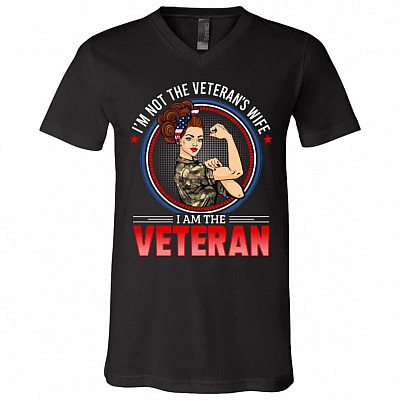 wife t, Black, V-Neck T-Shirt