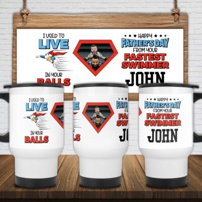 14 oz. White Travel Mug