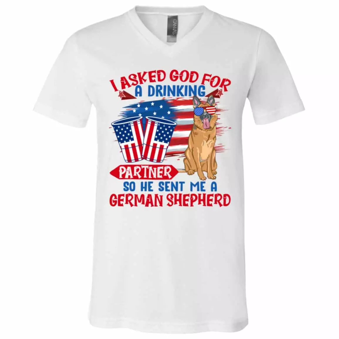 german, White, V-Neck T-Shirt german, White, V-Neck T-Shirt