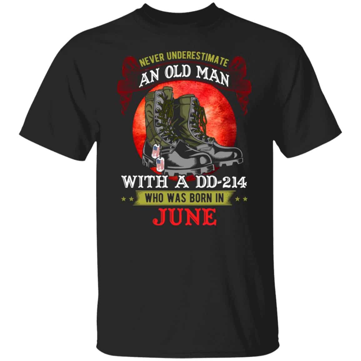 Never Underestimate An Old T-Shirt, Black, Unisex T-Shirt