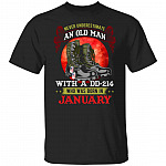 Never Underestimat jan Veteran Gifts, Black, Unisex T-Shirt