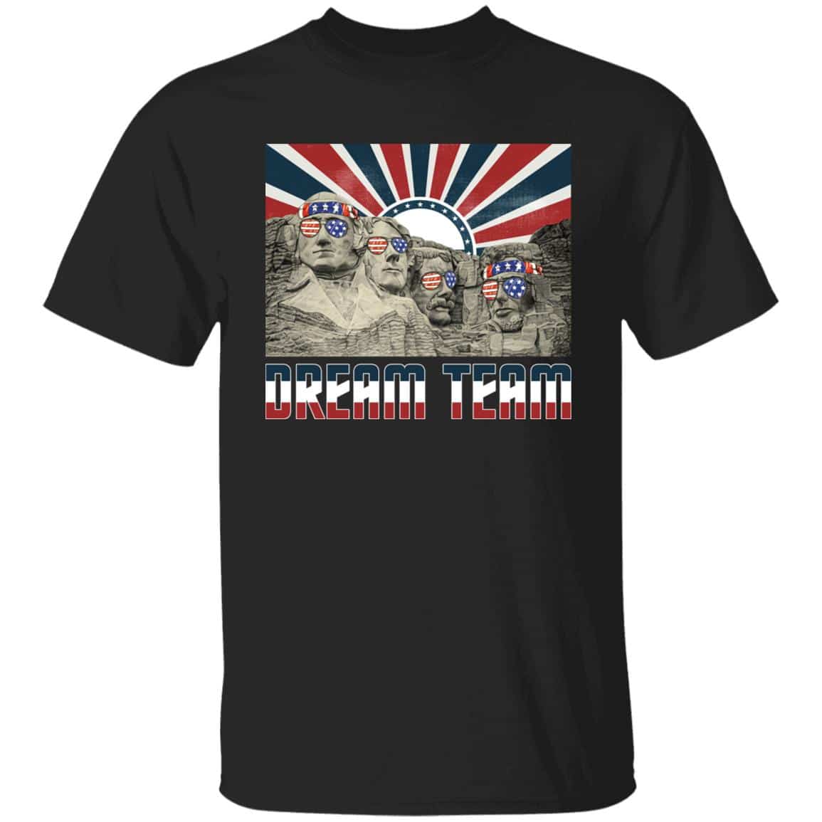 Mount Rushmore American Tshirt, Black, Unisex T-Shirt