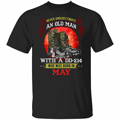 Never Underestimate May Shirt, Black, Unisex T-Shirt