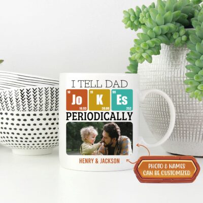 Alternative view of Personalized Custom Photo I Tell Dad Jokes Periodically Funny Father's Day Coffee Mug - Travel Bottle