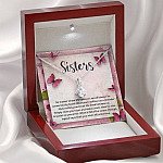 Sisters No Matter Where Life Takes Us We Will Always Be Connected by Heart Alluring Beauty Necklace
