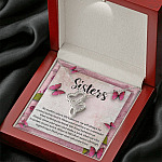 Sisters No Matter Where Life Takes Us We Will Always Be Connected by Heart Double Hearts Necklace