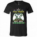 gamer, Black, V-Neck T-Shirt