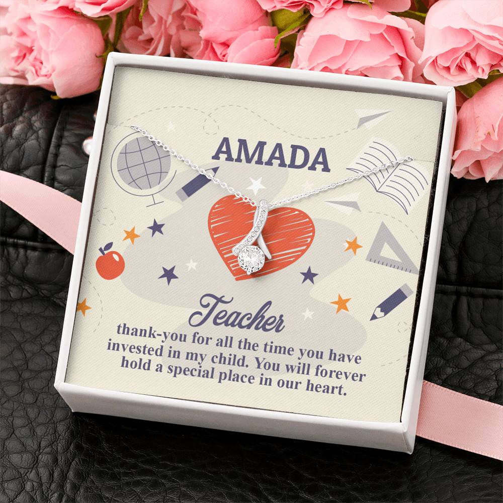 Personalized Thank You for All the Time You Invested in My Child Alluring Beauty Necklace