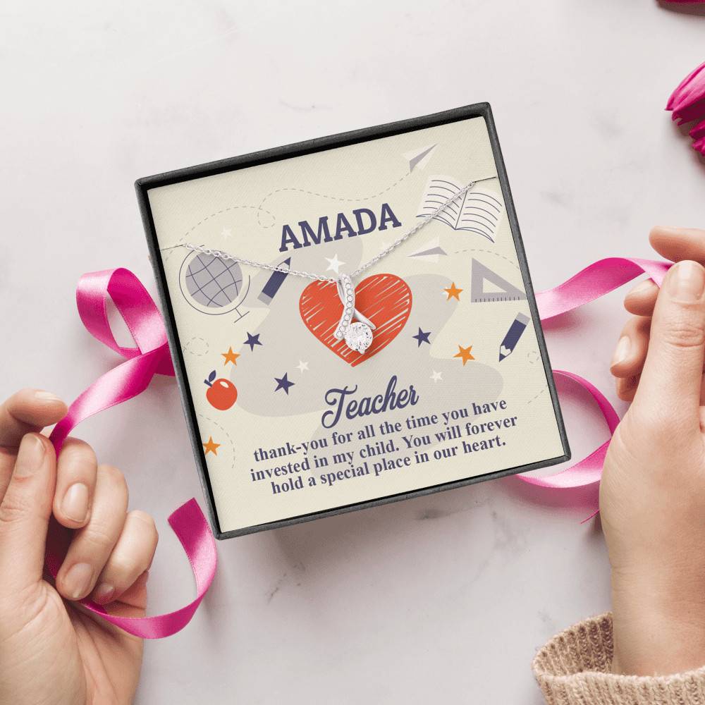 Personalized Thank You for All the Time You Invested in My Child Alluring Beauty Necklace
