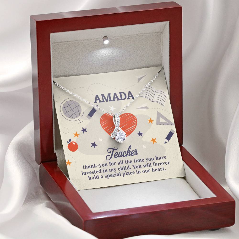Personalized Thank You for All the Time You Invested in My Child Alluring Beauty Necklace