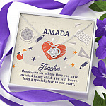 Personalized Thank You for All the Time You Invested in My Child Love Knot Necklace