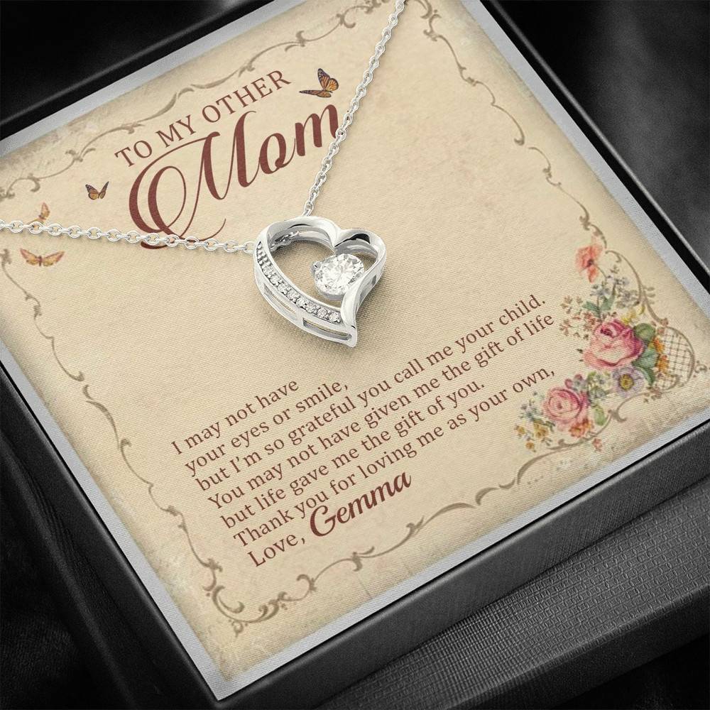 Personalized To My Other Mom I May Not Have Your Eyes Or Smile Forever Love Pendant Necklace