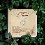 Personalized To My Other Mom I May Not Have Your Eyes Or Smile Love Knot Pendant Necklace