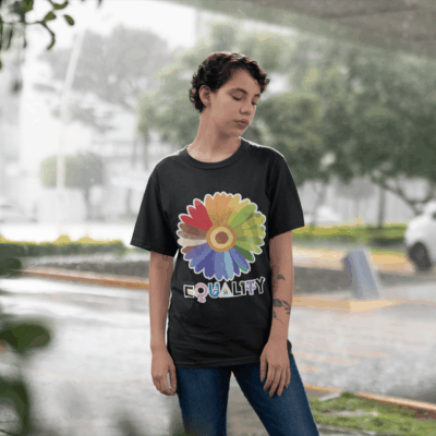 Alternative view of Gay Pride Flower Equality T-Shirt - Rainbow Equality T-Shirt