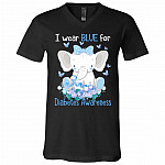 I Wear Blue Shirt, Black, V-Neck T-Shirt