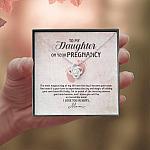 To My Daughter on Your Pregnancy the Most Magical Day I Love You Always Mom to Be Love Knot Pendant Necklace
