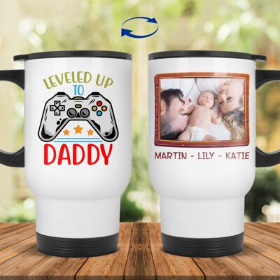 14 oz. White Travel Mug