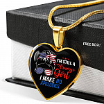 I'm Still A Trump Girl I Make No Apologies Luxury Heart Pendant Necklace - Support Trump Gifts