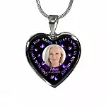 Personalized Photo God Has You In His Arms I Have You In My Heart Custom In Loving Memory Heart Pendant Necklace