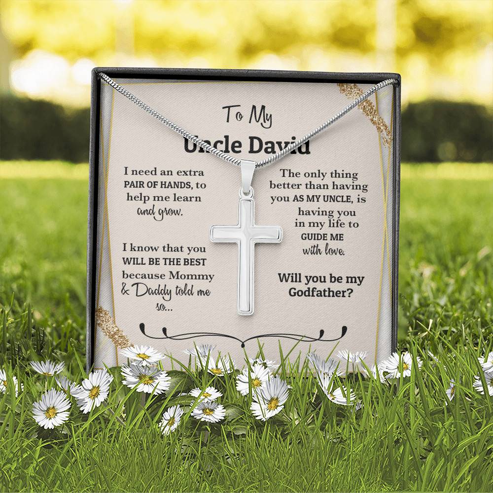 Personalized I Need An Extra Pair Of Hands Will You Be My Godfather Cross Necklace - Godfather Proposal Gifts Personalized I Need An Extra Pair Of Hands Will You Be My Godfather Cross Necklace - Godfather Proposal Gifts