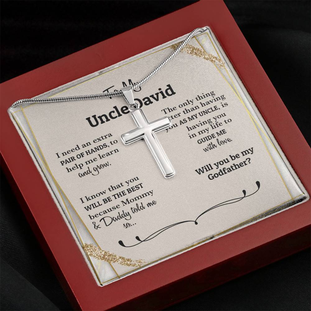 Personalized I Need An Extra Pair Of Hands Will You Be My Godfather Cross Necklace - Godfather Proposal Gifts Personalized I Need An Extra Pair Of Hands Will You Be My Godfather Cross Necklace - Godfather Proposal Gifts