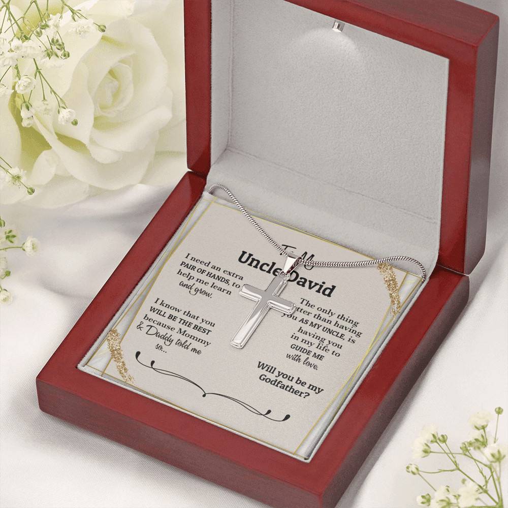 Personalized I Need An Extra Pair Of Hands Will You Be My Godfather Cross Necklace - Godfather Proposal Gifts Personalized I Need An Extra Pair Of Hands Will You Be My Godfather Cross Necklace - Godfather Proposal Gifts